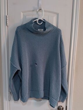 Aerie Slouchy Drop Shoulder Shaker Rib Knit Sweater Dusty Blue Medium
NWOT*